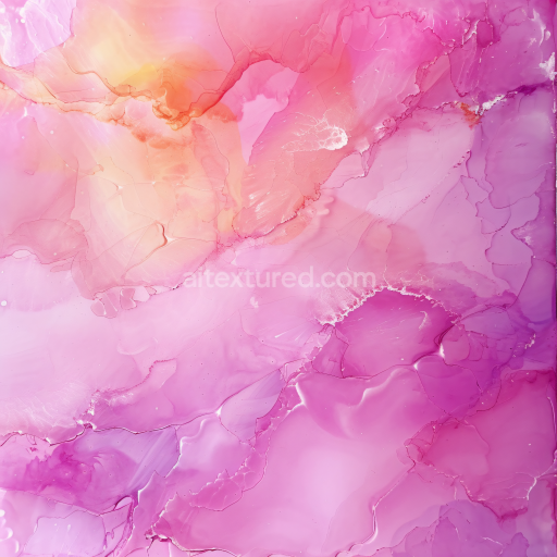 Seamless 3D Alcohol Ink PBR Texture with Pink and Violet Glow and Soft Fluid Transitions