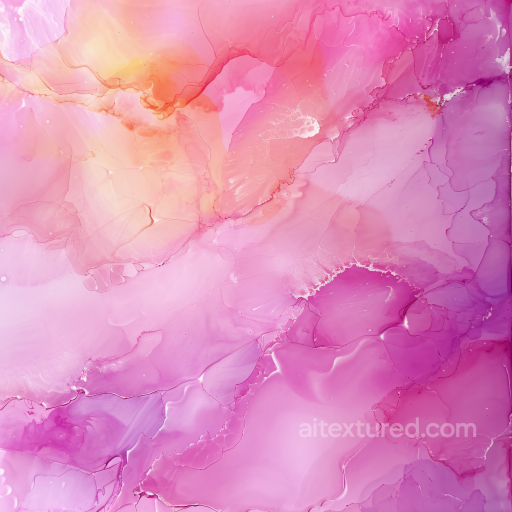 Alcohol Ink PBR Texture with Pink and Violet Glow and Soft Fluid Transitions seamless Alcohol ink PBR texture