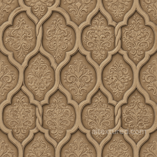 Wallpaper With Oriental Arabesque Trellis And Chain Link Pattern seamless Wallpaper PBR texture