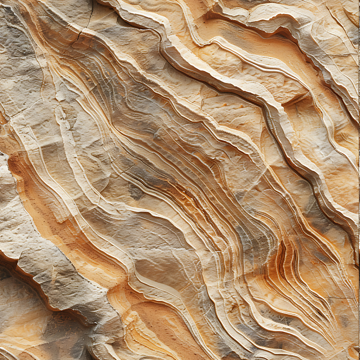 Layered Sandstone Rock with Natural Erosion Patterns seamless PBR texture preview