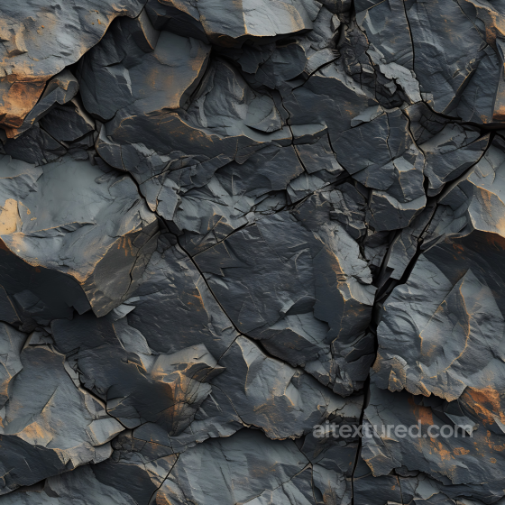 Slate Rock Texture Featuring Deep Cracks and Metallic Highlights Stone texture preview