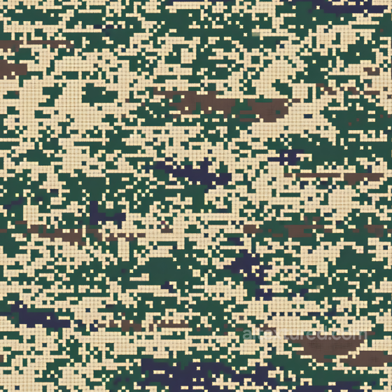 Digital Pixel Camouflage PBR Texture with Beige and Green Blocks Color Camouflage texture preview