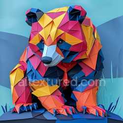 seamless Seamless 3D PBR Texture of Colorful Origami Animal Pattern texture 8k free download PBR