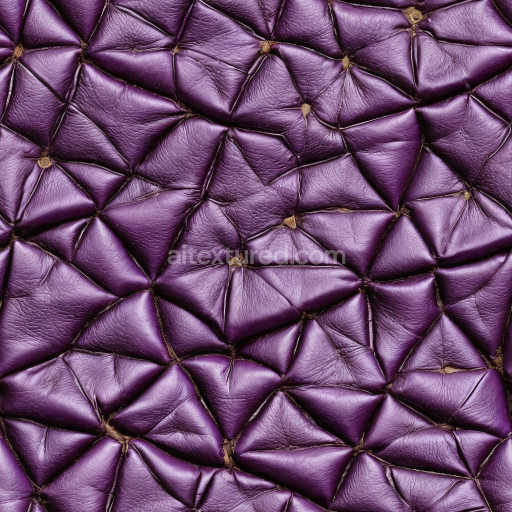 Seamless 3D Quilted Purple Leather PBR Texture with Soft Grain and Distressed Detailing