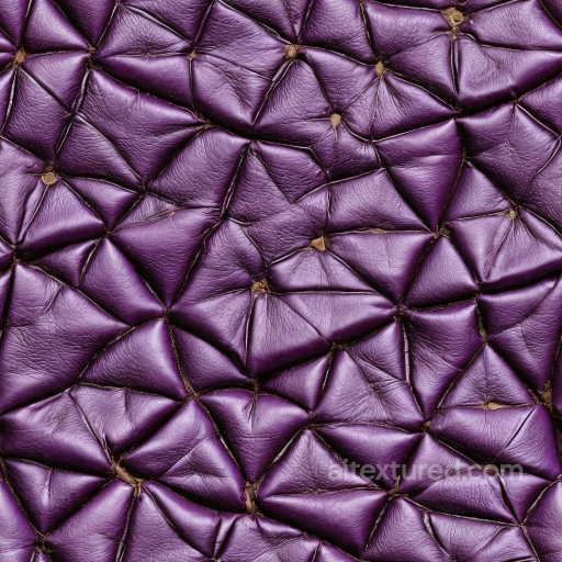 Quilted Purple Leather PBR Texture with Soft Grain and Distressed Detailing seamless Leather PBR texture