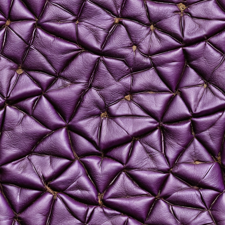 Quilted Purple Leather with Soft Grain and Distressed Detailing seamless PBR texture preview
