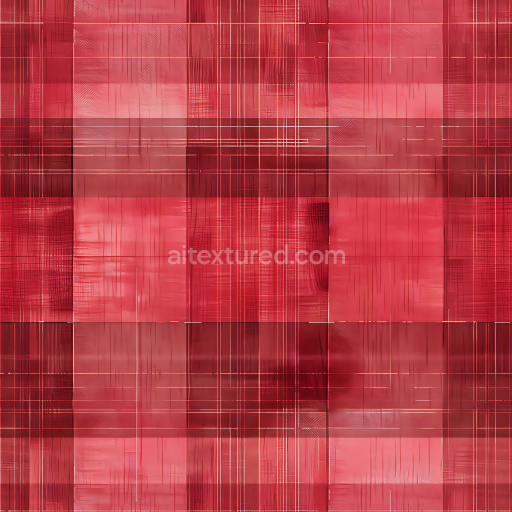 Seamless 3D PBR Texture of Red Plaid Fabric with Subtle Lineweave Pattern
