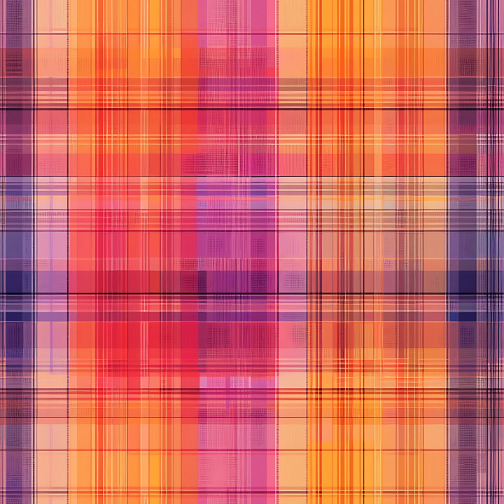 Warm Orange and Purple Plaid Fabric Pattern seamless PBR texture preview