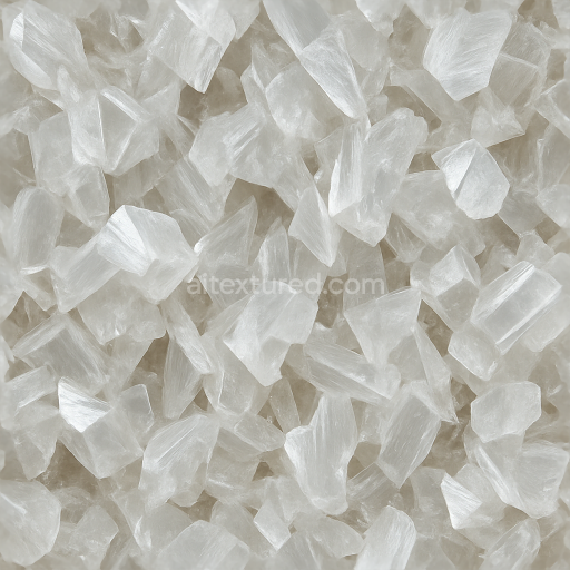 Seamless 3d texture pbr 8k gypsum crystalline formation with rough crystal surfaces and light refraction effects