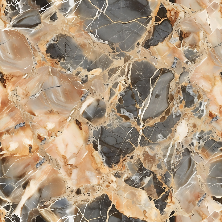 Breccia Oniciata Natural Marble with Multi-Colored Veins seamless PBR texture preview