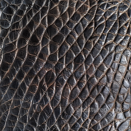 Glossy Brown Crocodile Leather Seamless Texture with Deep Grain and Wrinkles seamless Leather PBR texture