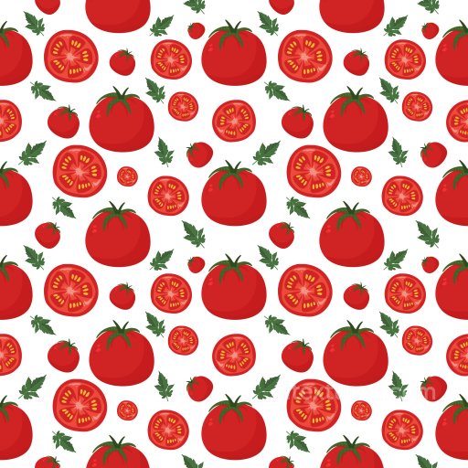 Pattern PBR Texture Featuring Red Tomatoes and Green Leaves with Balanced Tiled Rhythm seamless Pattern Bundle PBR texture