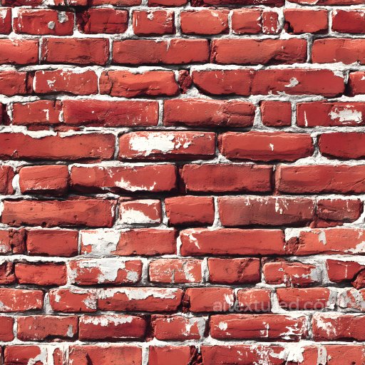 Cracked Red Brick Wall PBR Texture with Worn Paint and Rough Detail seamless Brick PBR texture