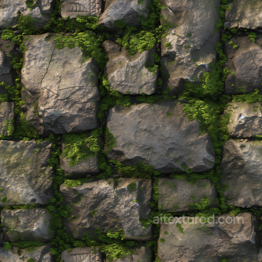 Mossy Cobblestone Stone Wall Seamless Texture with Weathered Detail seamless Stone PBR texture