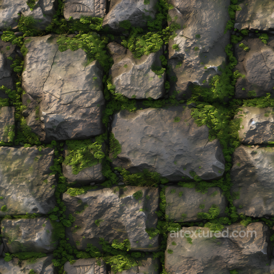 Mossy Cobblestone Stone Wall Seamless Texture with Weathered Detail Stone texture preview