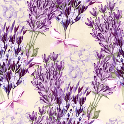 seamless Seamless 3D PBR Texture of Purple Lavender Floral Pattern on Cream Fabric texture 8k free download PBR