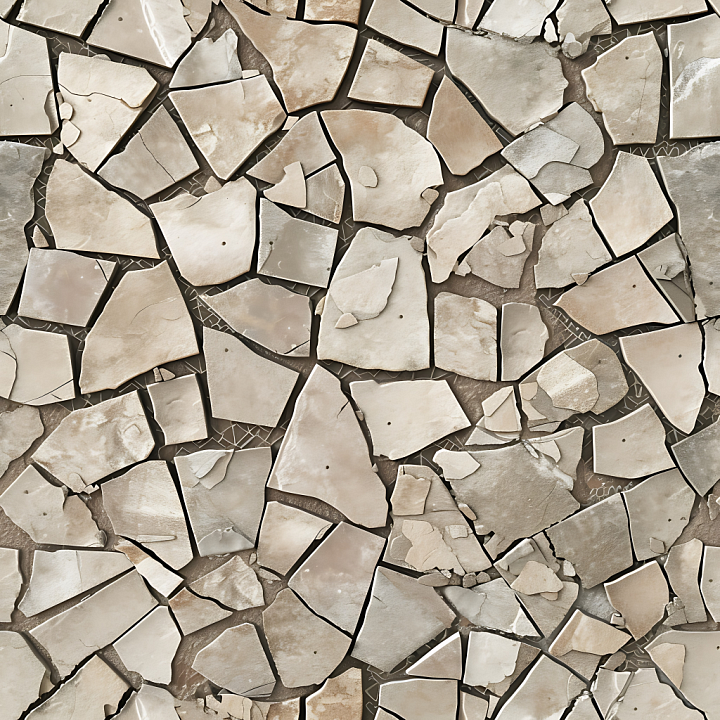 Cracked Stone Slab in Neutral Beige Tones seamless PBR texture preview