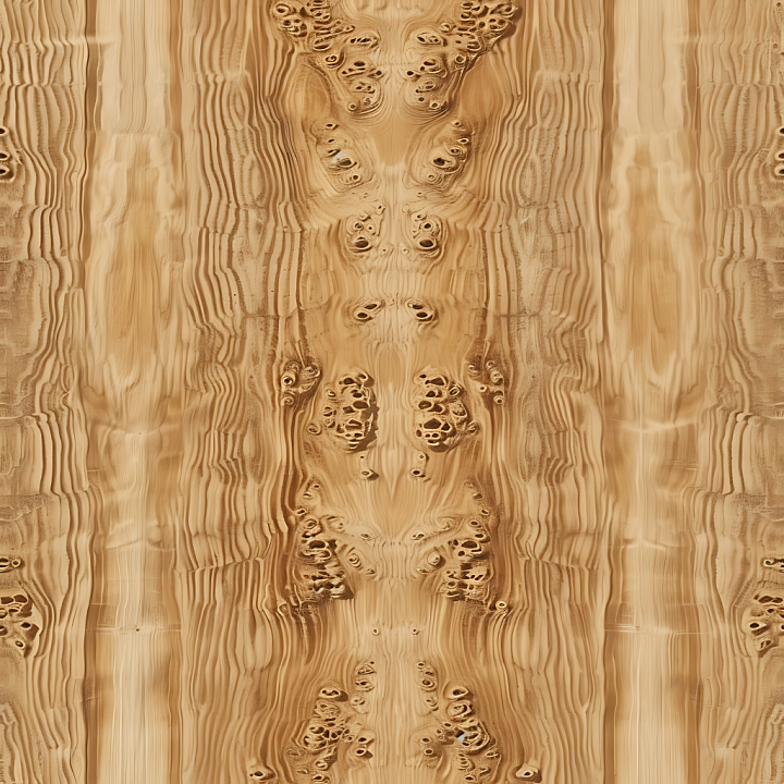 Light Burr Wood Featuring Distinctive Knots and Grain Pattern seamless PBR texture preview