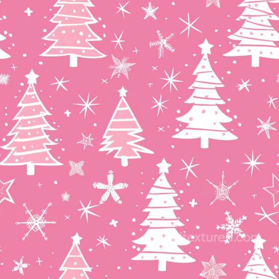 Christmas Digital Paper Texture With Pink Background And White Festive Motifs All Christmas Digital paper texture preview