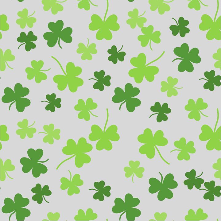 Shamrock Pattern Textile Fabric in Greens seamless PBR texture preview