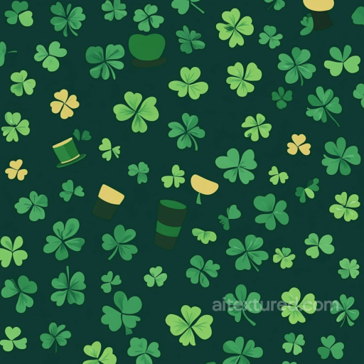 Shamrock and Leprechaun Hat Digital Paper Texture seamless St patrick digital paper bundle PBR texture