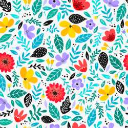 Pattern Bundle - Seamless 3D Floral Pattern PBR Texture with Bright Leaves and Playful Rhythm texture preview