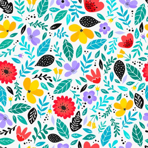 Floral Pattern PBR Texture with Bright Leaves and Playful Rhythm seamless Pattern Bundle PBR texture