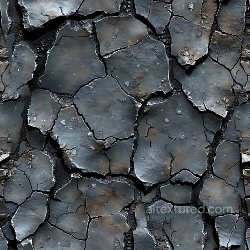 Cracked & Holes Texture of Dark Cracked Asphalt with Deep Holes and Chipped Edges seamless Cracked & Holes PBR texture
