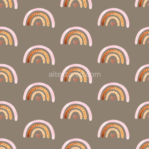 Preview — Seamless 3D PBR Cotton Fabric Texture Featuring Soft Boho Rainbow Pattern