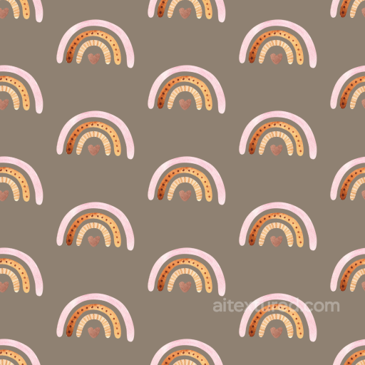 Cotton Fabric Texture Featuring Soft Boho Rainbow Pattern seamless Boho Seamless PBR texture