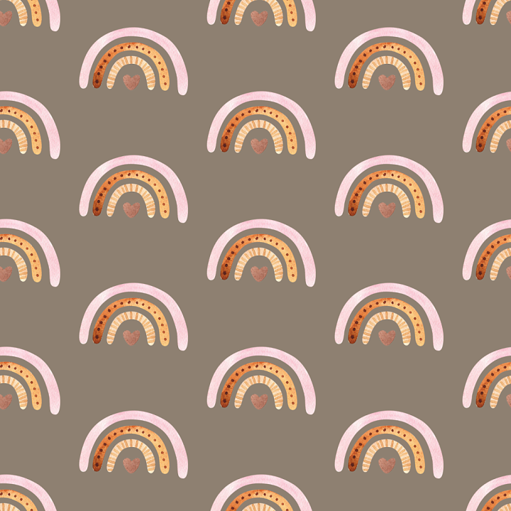 Cotton Fabric Featuring Soft Boho Rainbow Pattern seamless PBR texture preview