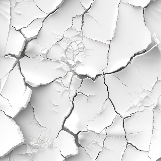 cracked white plaster PBR texture with deep fractures and large chips Cracked & Holes texture preview