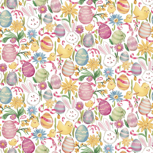 All Easter Digital paper Texture of Colorful Easter Eggs, Bunnies & Spring Flowers seamless All Easter Digital paper PBR texture