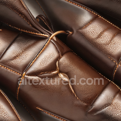 seamless Seamless 3D Quilted Brown Leather Upholstery PBR Texture with Detailed Grain & Stitching texture 8k free download PBR