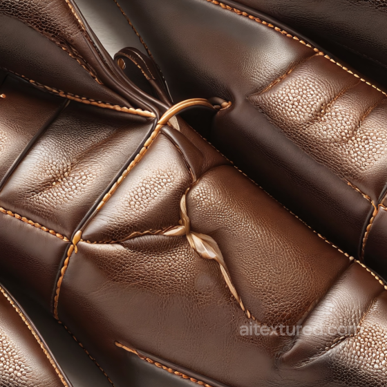 Quilted Brown Leather Upholstery PBR Texture with Detailed Grain & Stitching Leather texture preview