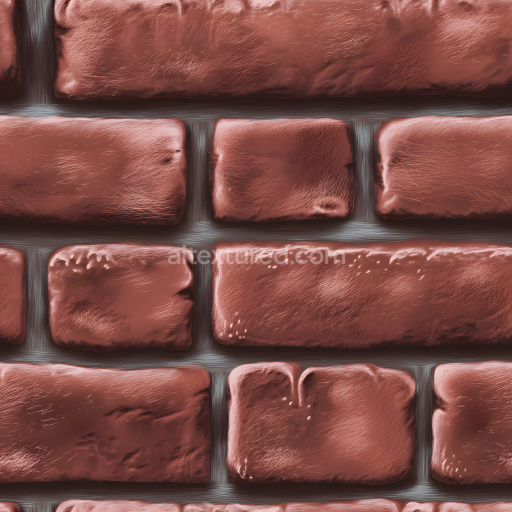 Seamless 3D Cracked Red Brick Wall PBR Texture with Chipped and Weathered Surface