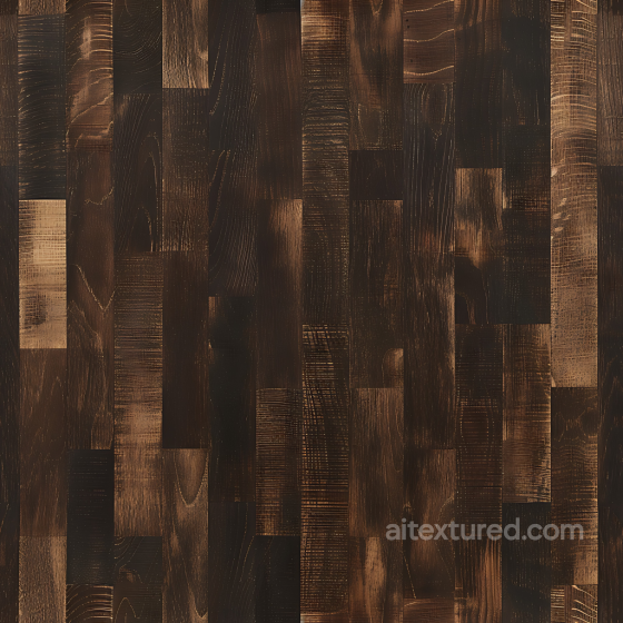 Dark Weathered Wood Planks PBR Texture with Distinct Grain and Scratches Wood texture preview