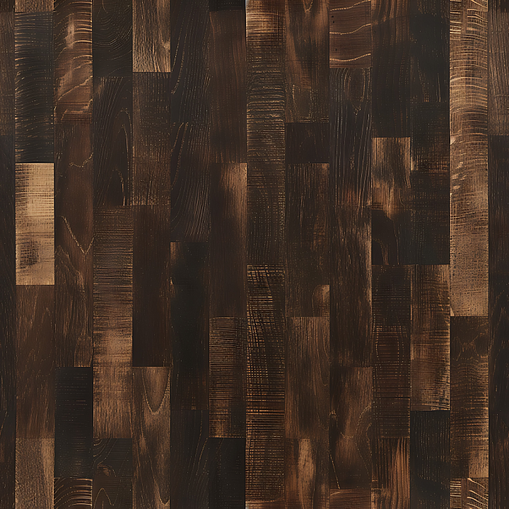 Dark Weathered Wood Planks with Distinct Grain and Scratches seamless PBR texture preview