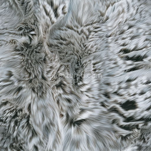 Seamless 3D White and Grey Fur Leather PBR Texture with Realistic Hair Detail