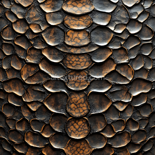 Seamless 3D PBR texture of reptilian scale skin with detailed aged scales and organic surface