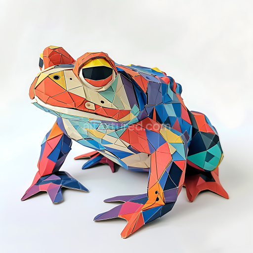 Seamless 3D PBR Texture of Colorful Geometric Common Toad Skin
