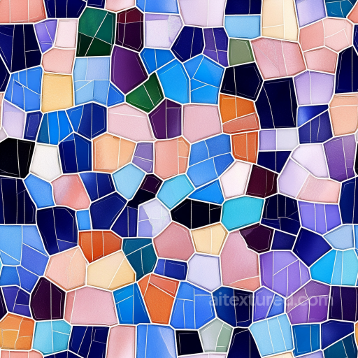 Mosaic PBR Texture with Multicolor Ceramic Irregular Tiles seamless Mosaic PBR texture