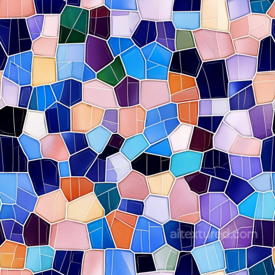 Mosaic PBR Texture with Multicolor Ceramic Irregular Tiles Mosaic texture preview