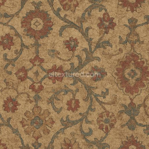 Worn Patterned Carpet Texture Seamless 1024X1024