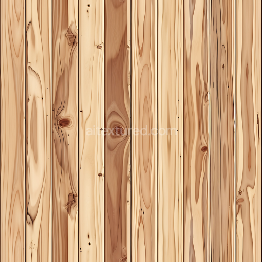 Seamless 3D Pine Wood Planks PBR Texture with Natural Knots and Grain