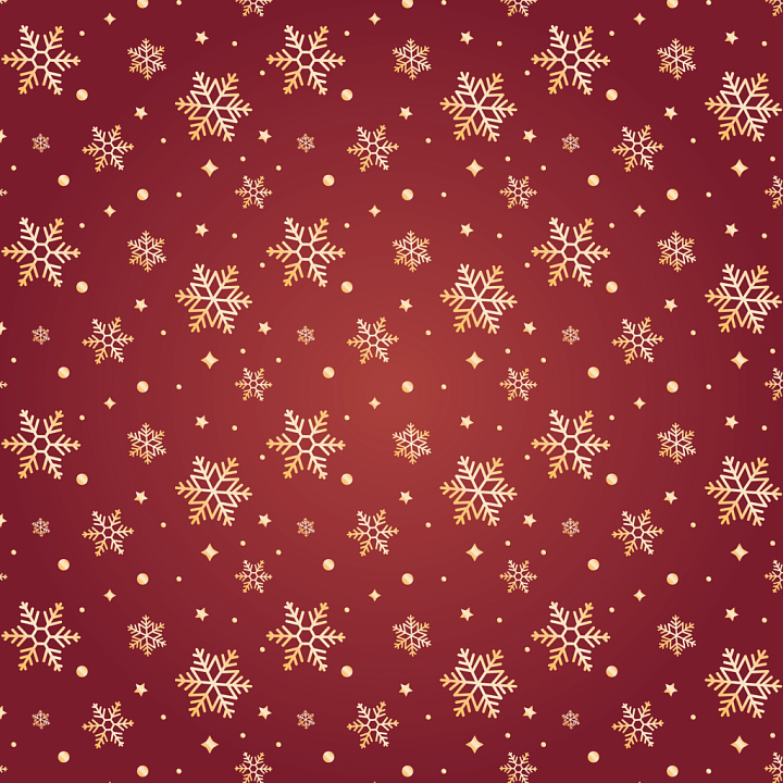 All Christmas Digital paper of Golden Snowflakes and Stars on Red Backg… seamless PBR texture preview