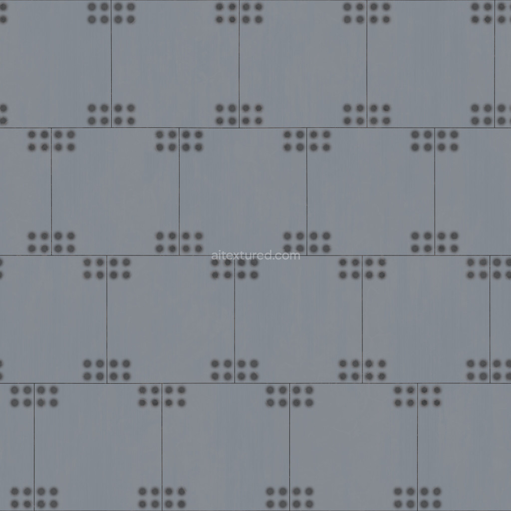Seamless PBR metal plates texture with detailed surface