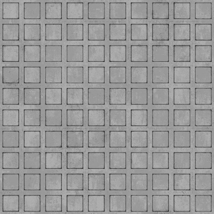 Concrete Waffle Slabs seamless PBR texture preview