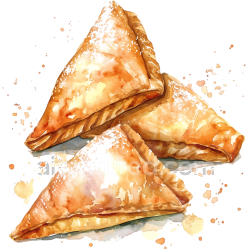 seamless Watercolor Apple Turnovers Breakfast Illustration with Golden Pastry Crust texture 8k free download PBR