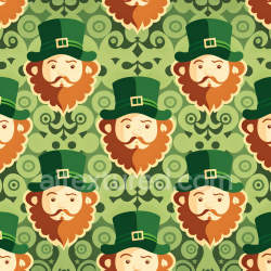 seamless Seamless 3D PBR Texture of St Patrick Leprechaun Face with Green Pattern texture 8k free download PBR